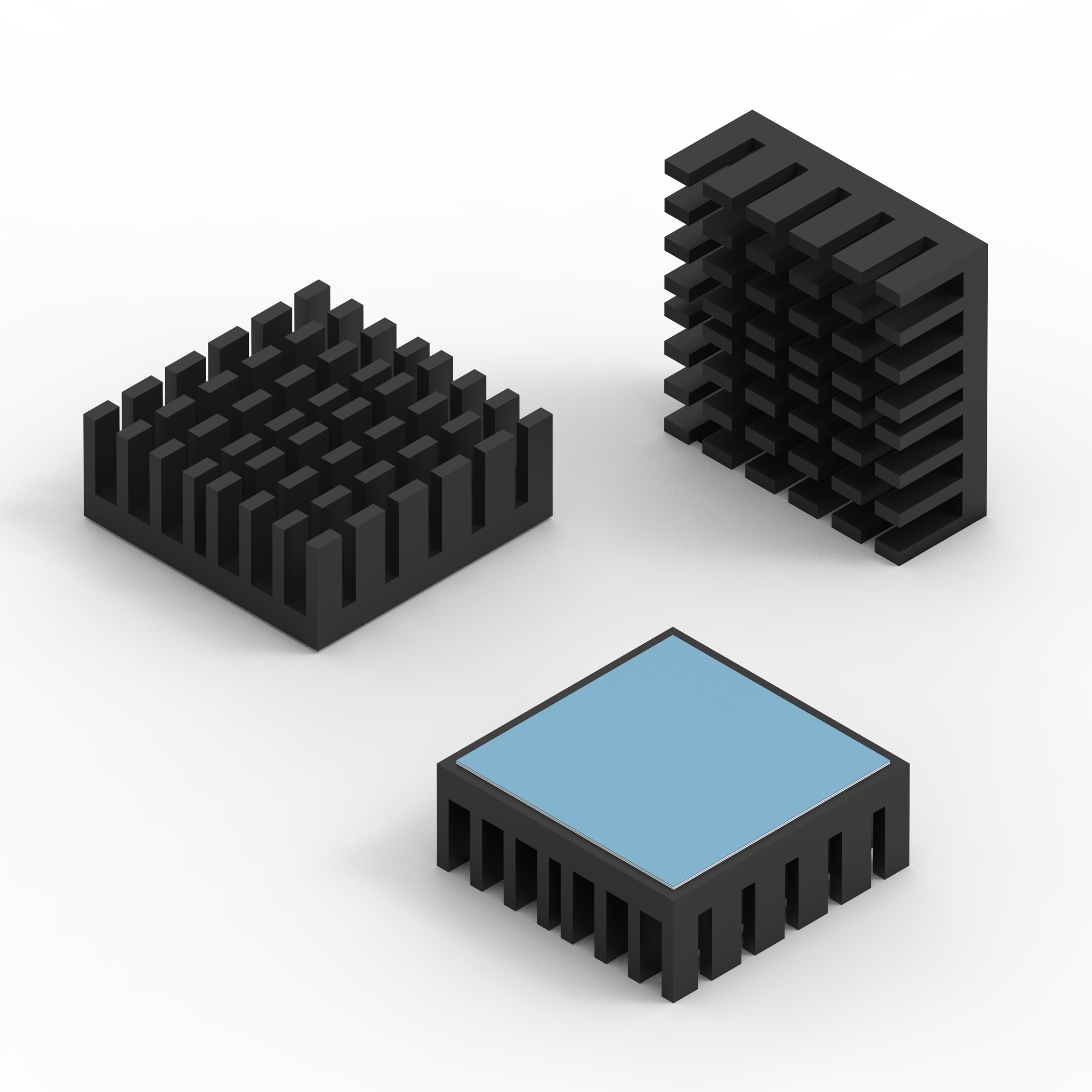 Kühlrippen für diffuse Luftstromverhältnisse in der Version mit Wärmeleitmaterial